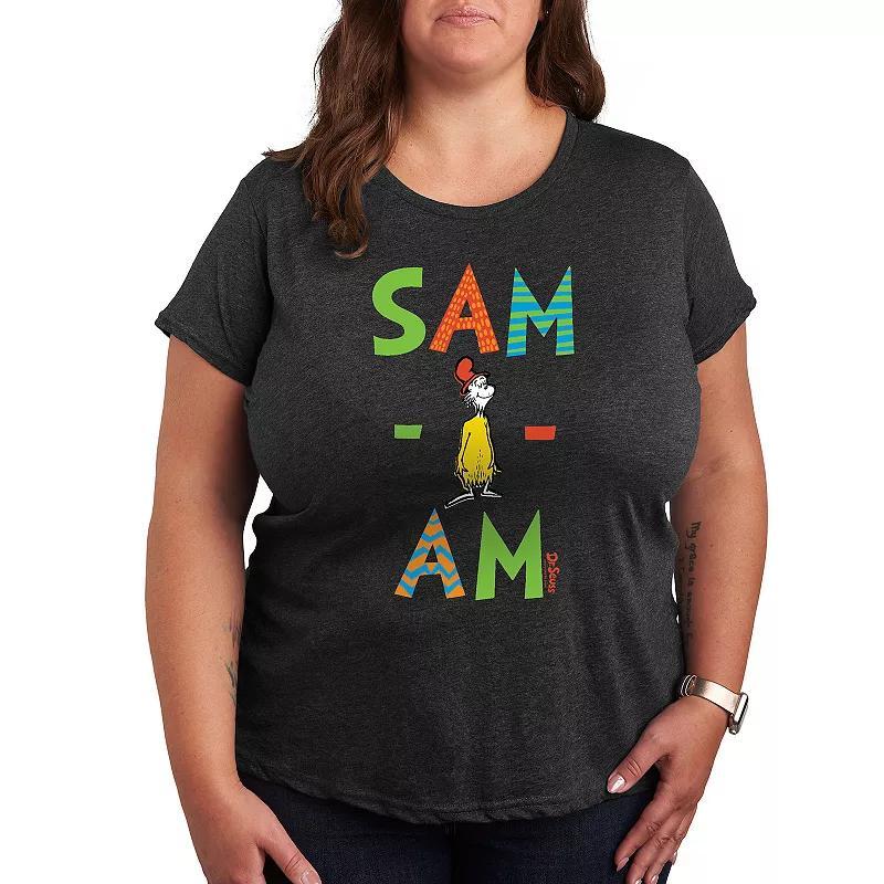 Plus Dr. Seuss Sam I Am Graphic Tee, Womens Heather Grey Product Image