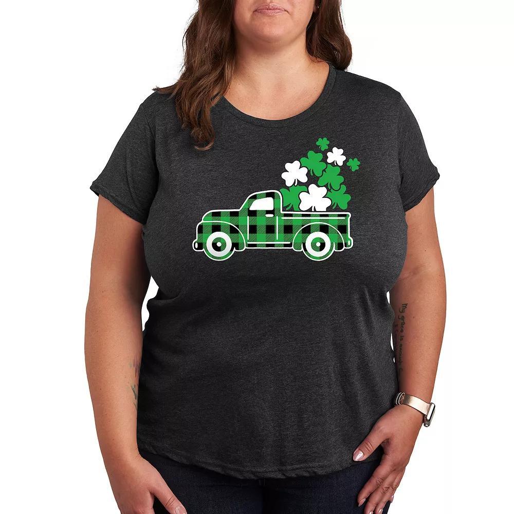 Plus Irish Plaid Truck Graphic Tee, Womens Product Image