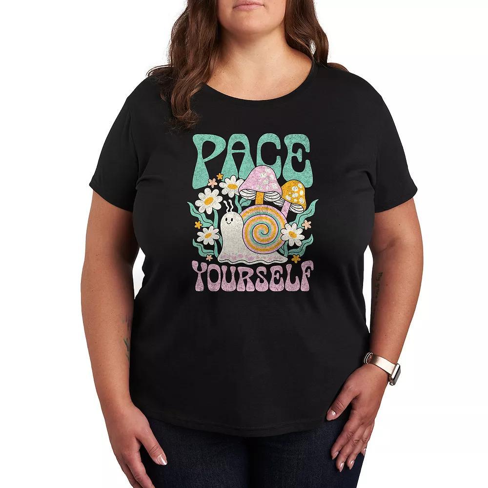 Women's Pace Yourself Snail Graphic Tee, Size: Large, Black Product Image