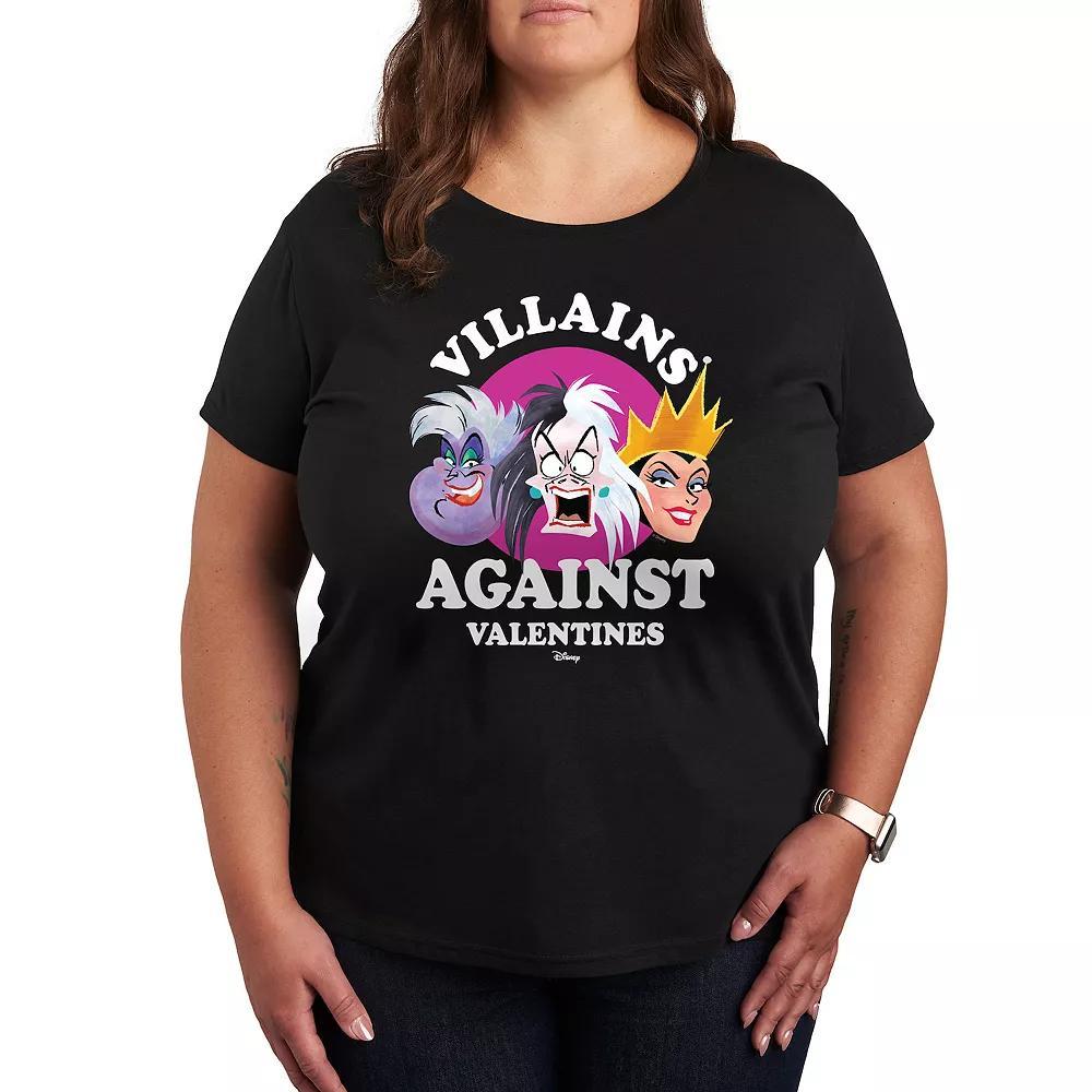 Disneys Villains Against V Day Plus Graphic Tee, Womens Product Image