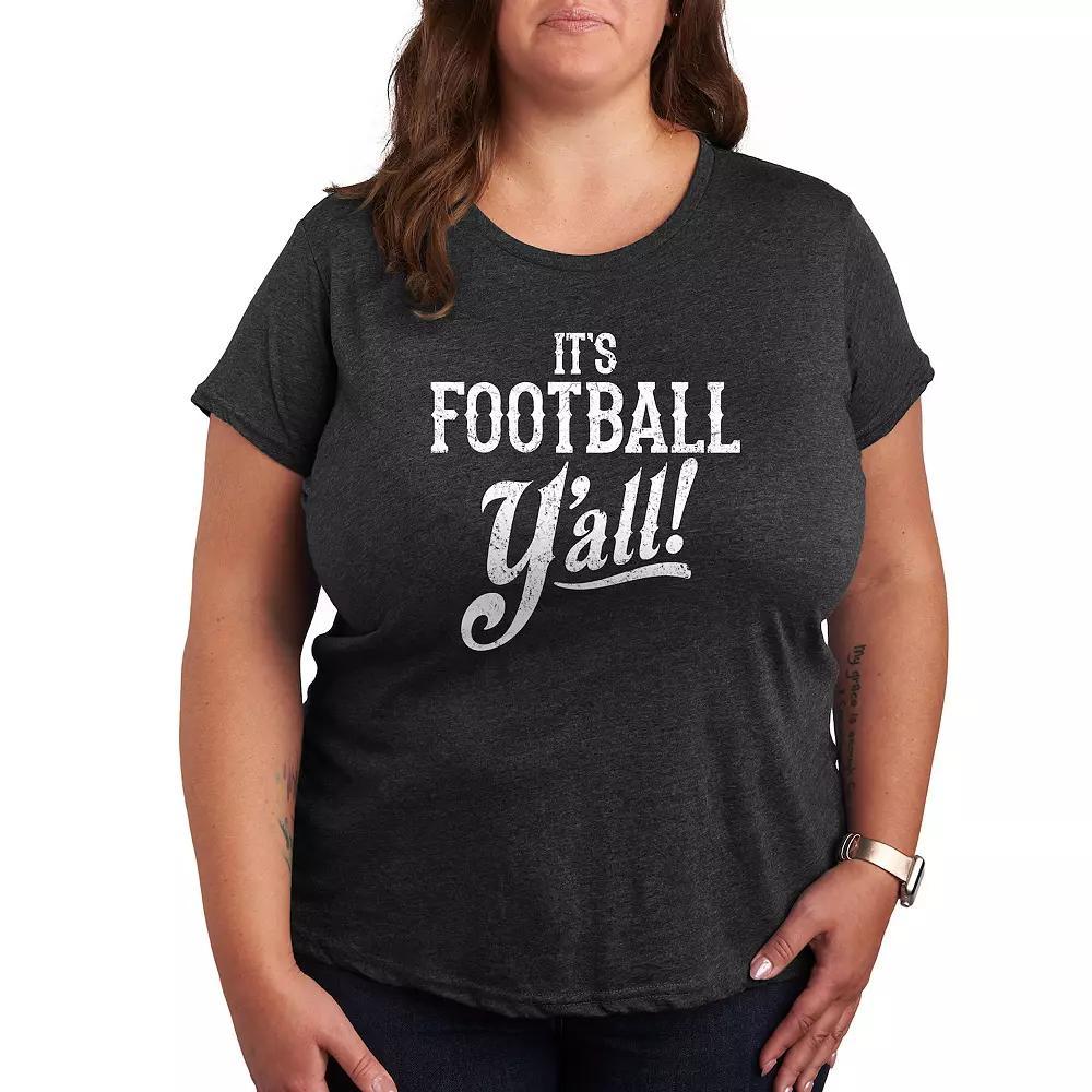 Womens Its Football Yall Graphic Tee, Girls Heather Grey Product Image