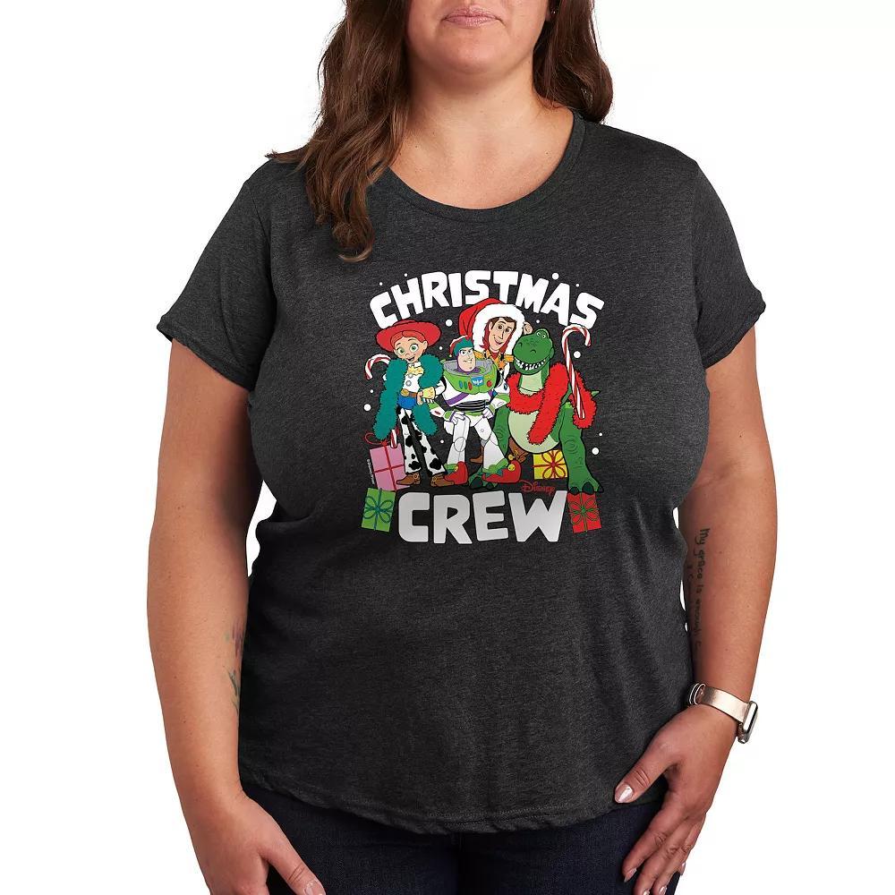 Disney / Pixars Toy Story Womens Christmas Crew Graphic Tee, Girls Heather Grey Product Image