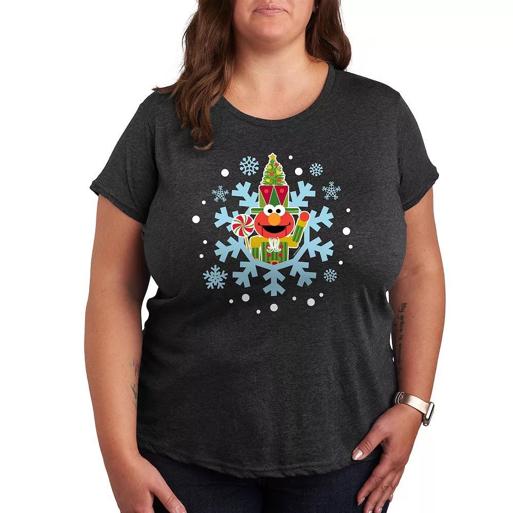 Plus Size Pink Holiday House Graphic Tee, Women's, Size: 1XL, Grey Royal Blue Product Image