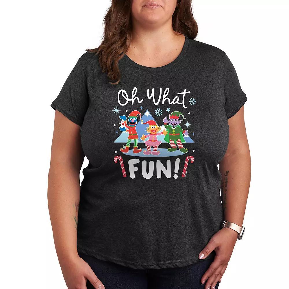 Plus Care Bears Christmas Crew Graphic Tee, Womens Heather Grey Product Image