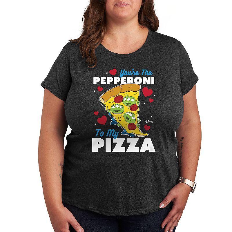 Disney / Pixars Toy Story Plus Pepperoni To My Pizza Graphic Tee, Womens Grey Gray Product Image