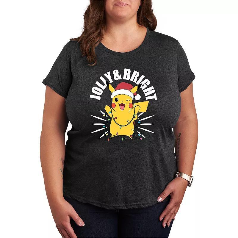 Plus Size Nickelodeon SpongeBob Squarepants Heartbreaker Graphic Tee, Womens Grey Royal Blue Product Image
