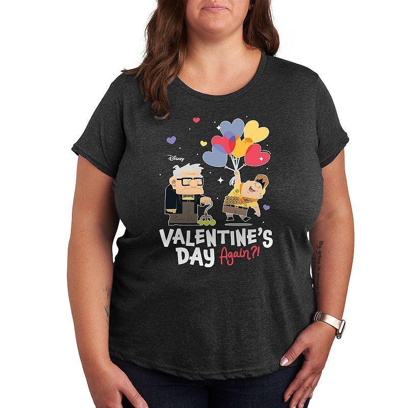 Disney / Pixars Up Plus Valentines Day Again Graphic Tee, Womens Heather Grey Product Image