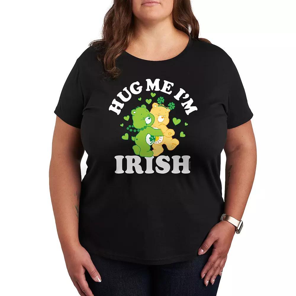 Plus Care Bears Hug Me Im Irish Graphic Tee, Womens Grey Green Product Image