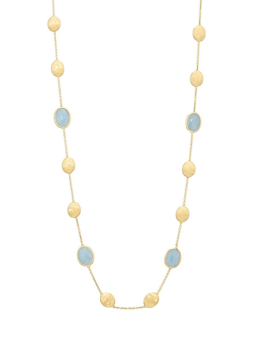 Womens Siviglia 18K Gold & Aquamarine Long Necklace Product Image