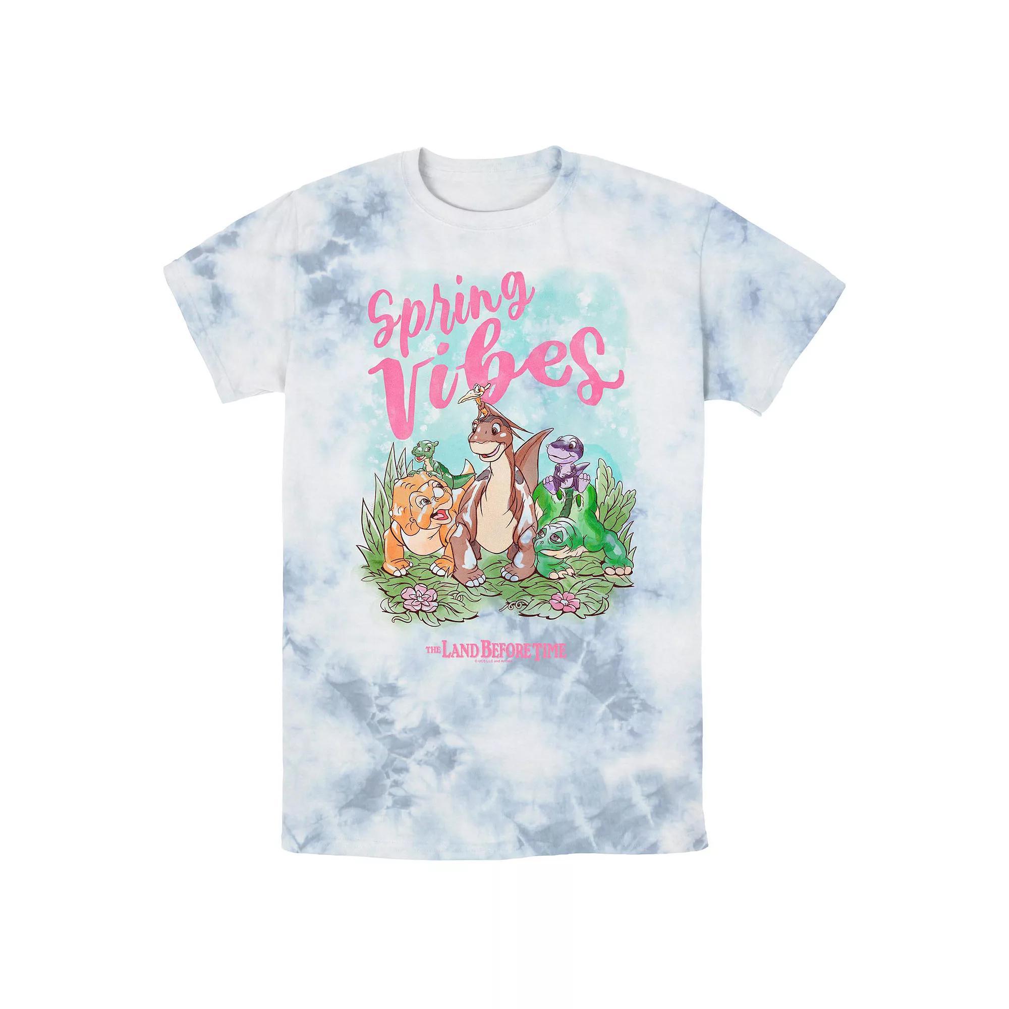 Men's The Land Before Time Spring Vibes Bombard Wash Graphic Tee, Size: Small, White Blue Product Image