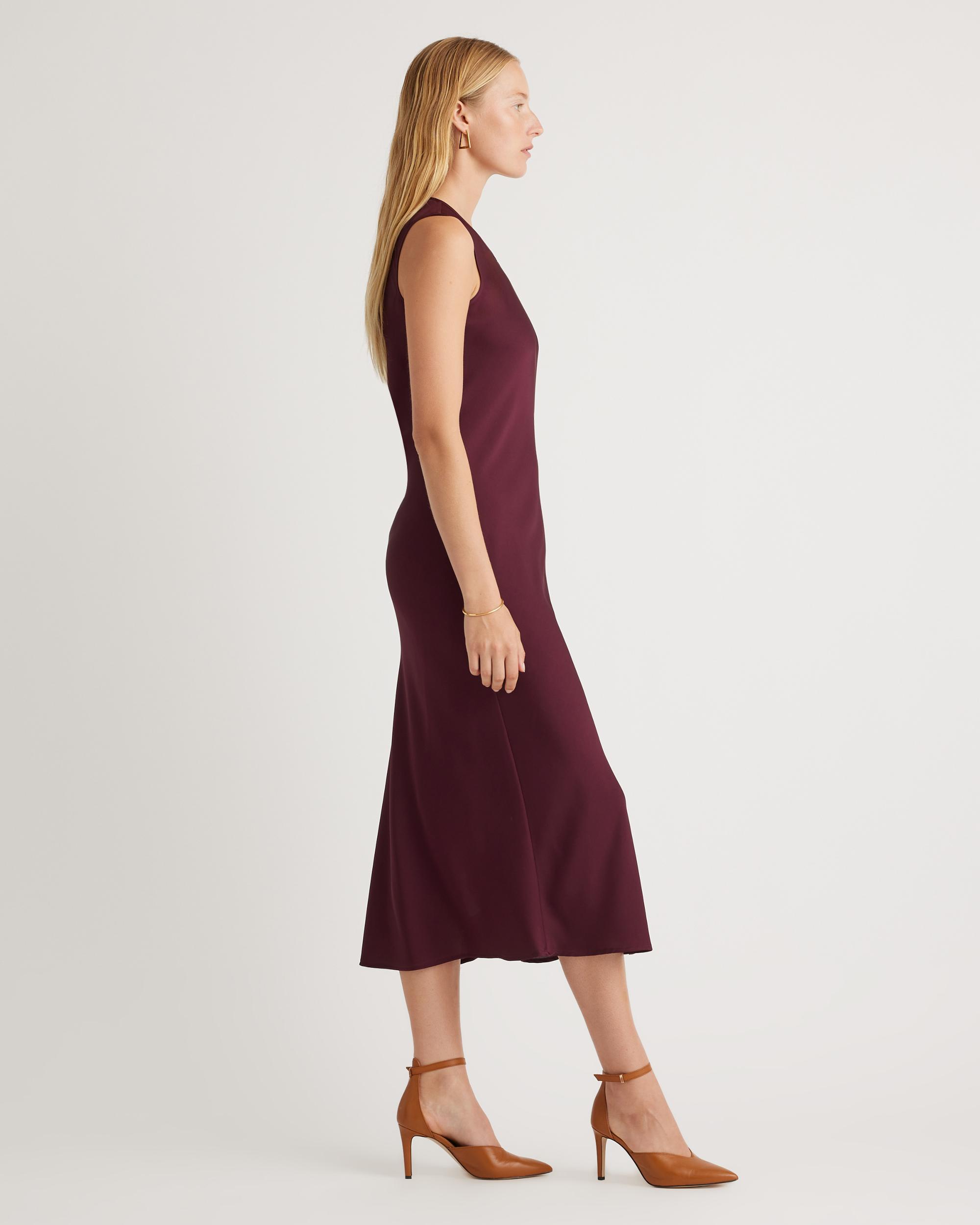 Quince | Women's Washable Stretch Silk Tank Top Midi Dress Size XL Product Image