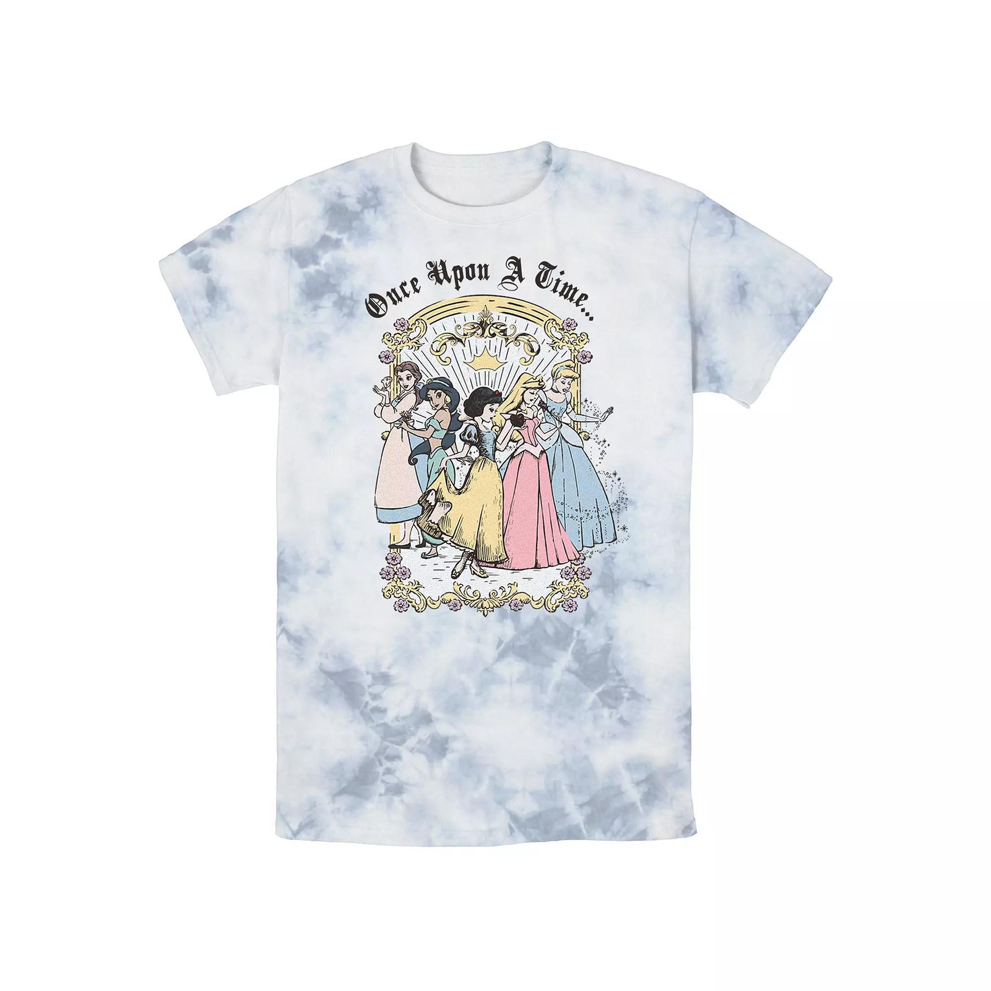Men's Disney Princess Once Upon A Time Vintage Cartoon Bomabrd Wash Tee, Boy's, Size: Small, White Blue Product Image