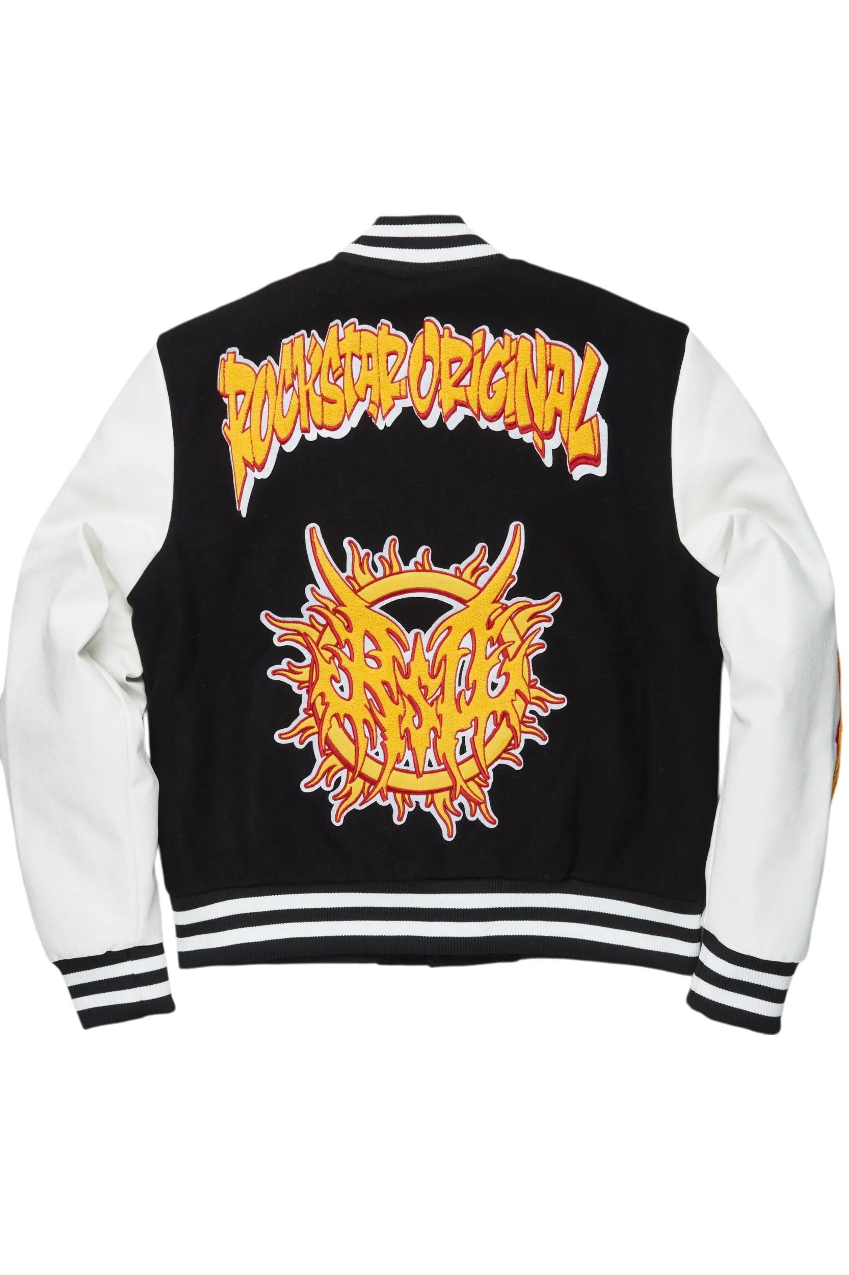 Fio Black/White Varsity Jacket Male Product Image