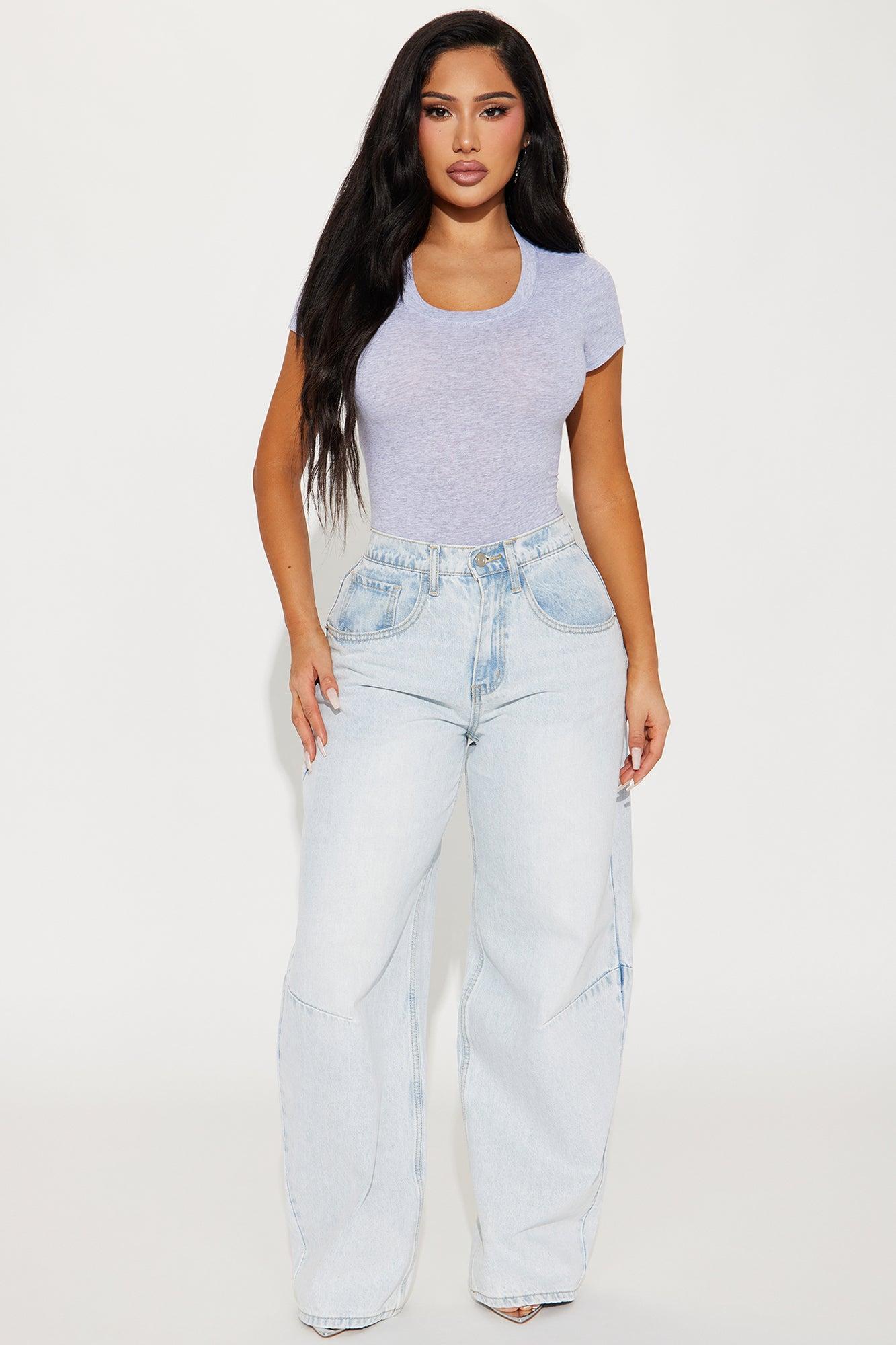 Alyssa Crew Neck Top - Heather Grey Product Image