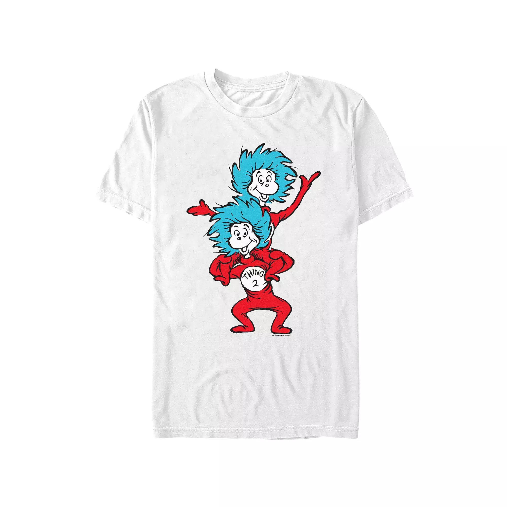 Men's Dr. Seuss Thing 1 And Thing 2 Graphic Tee, Size: XXL, White Product Image