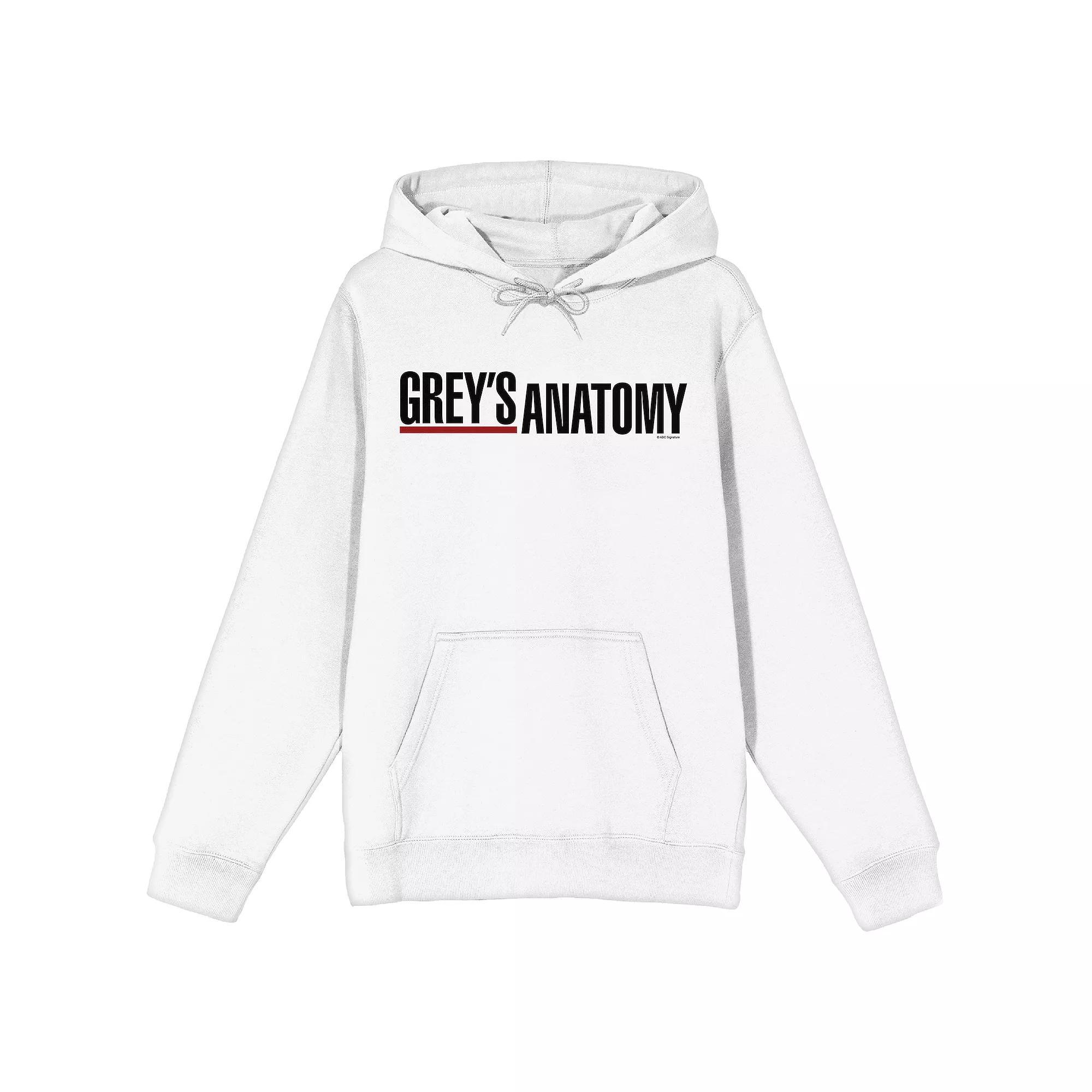 Men's Greys Anatomy Logo Hoodie, Size: XXL, White Product Image