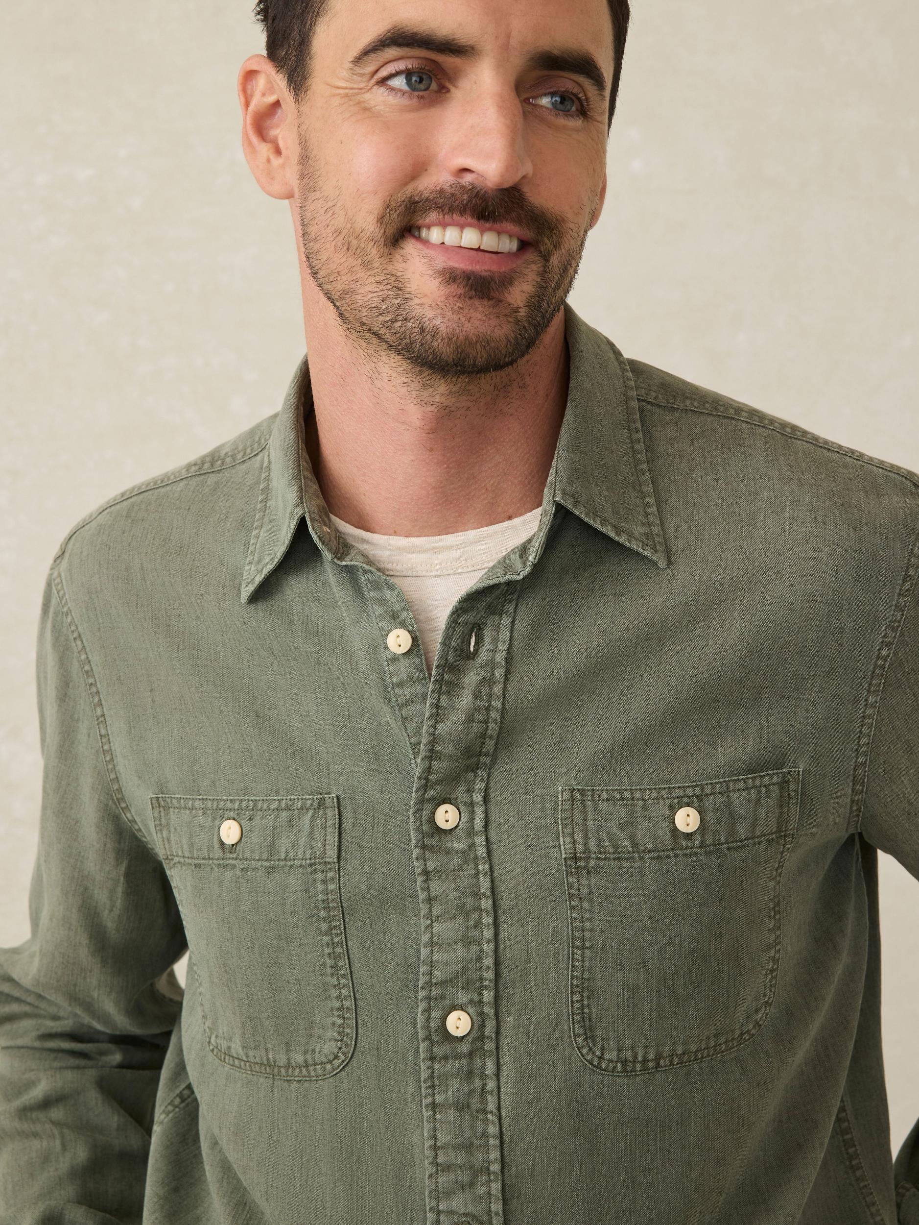 Tried & True Chambray Workshirt - Desert Olive Male Product Image