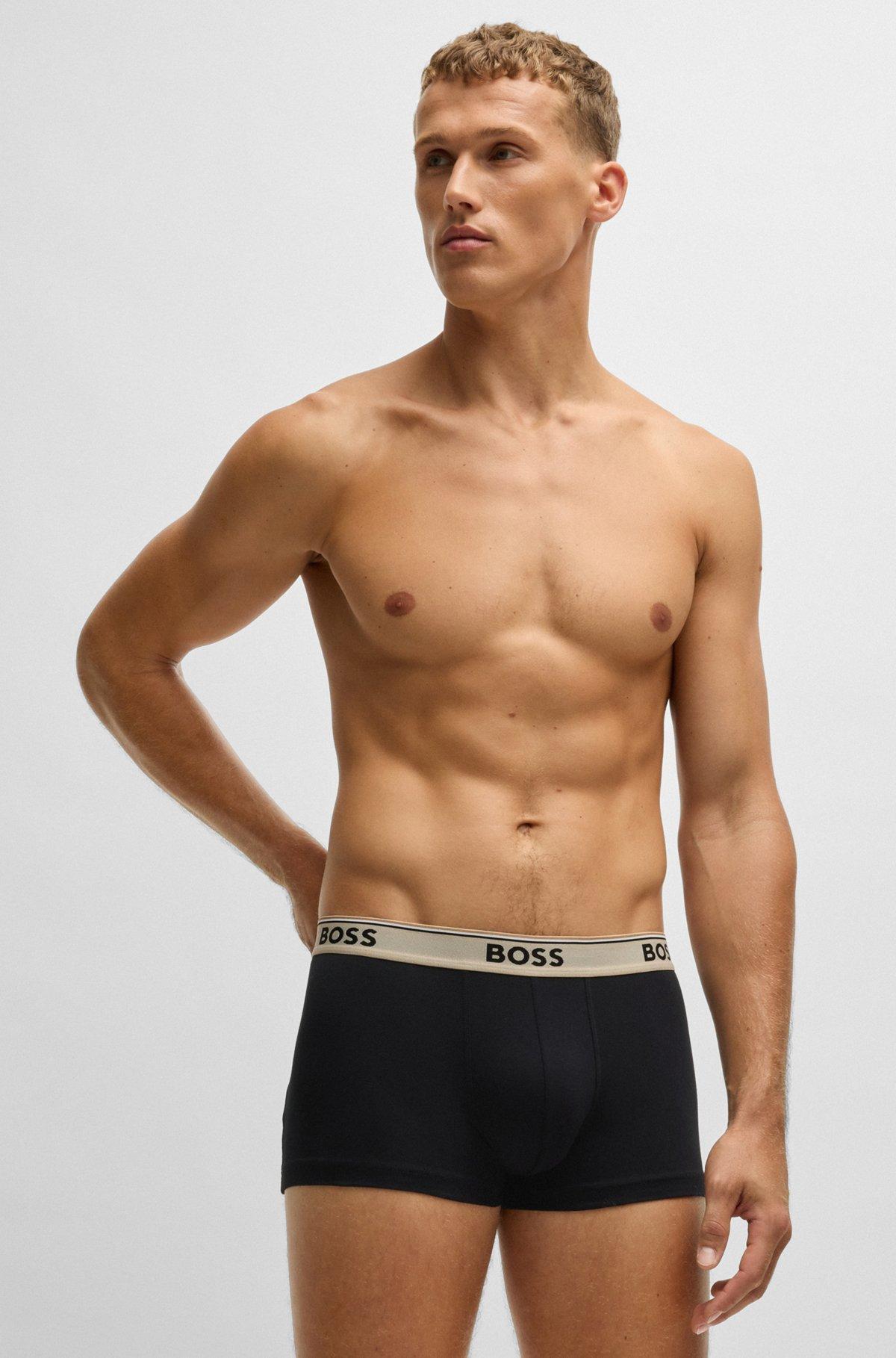 Three-pack of stretch-cotton trunks with logo waistbands Product Image