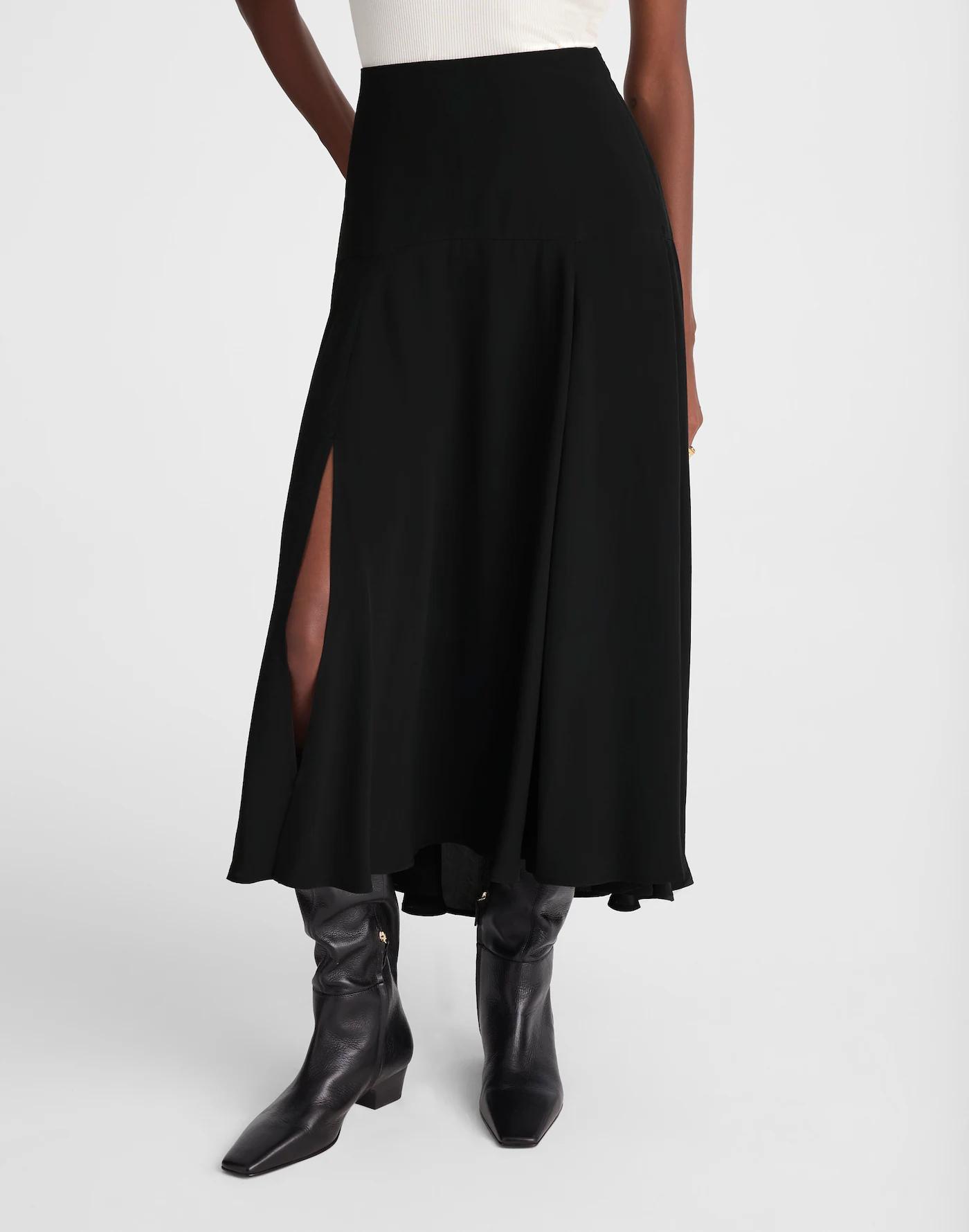 Circle Midi Skirt in Crêpe de Chine Product Image