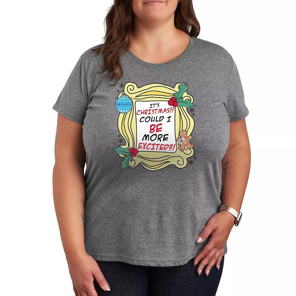 Plus Friends Its Christmas Graphic Tee, Womens Grey Grey Product Image