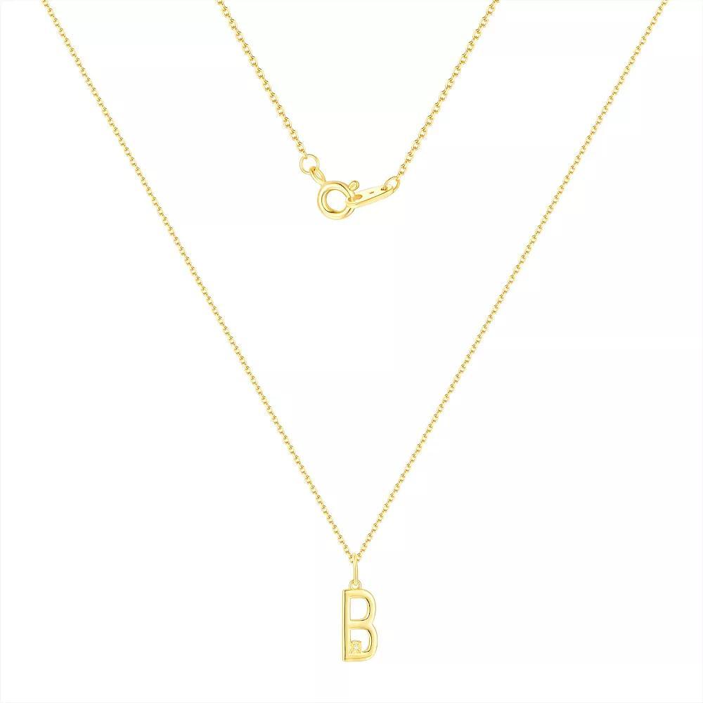 Forever Radiant Diamond Accent Initial Pendant Necklace, Women's, Size: 18", Gold Tone B Product Image