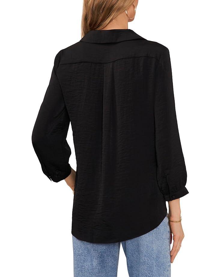 Peasant Split Neck Long Sleeve Blouse With Ties Product Image