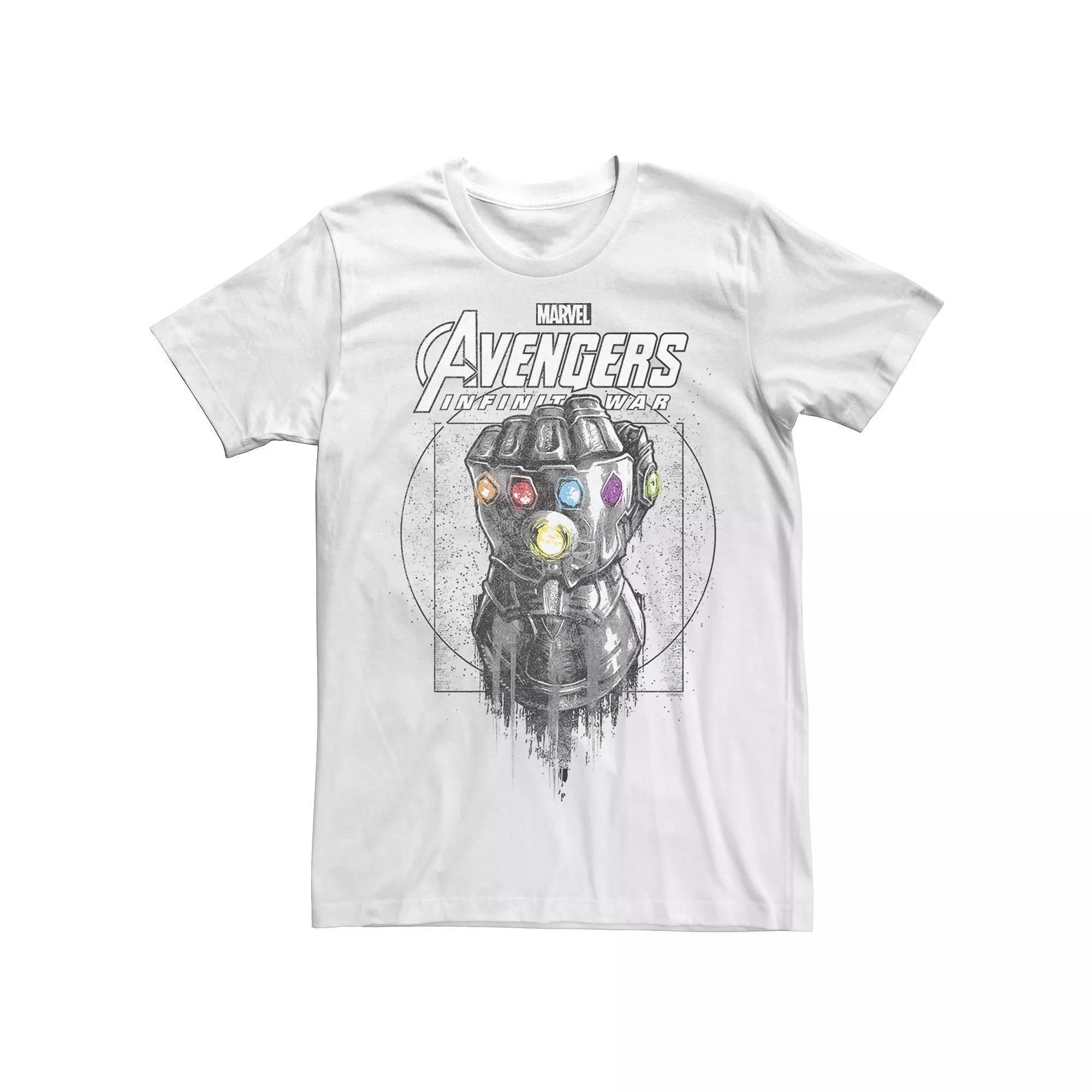Men's Marvel Infinity War Geo Gauntlet Sketch Graphic Tee, Size: Large, White Product Image