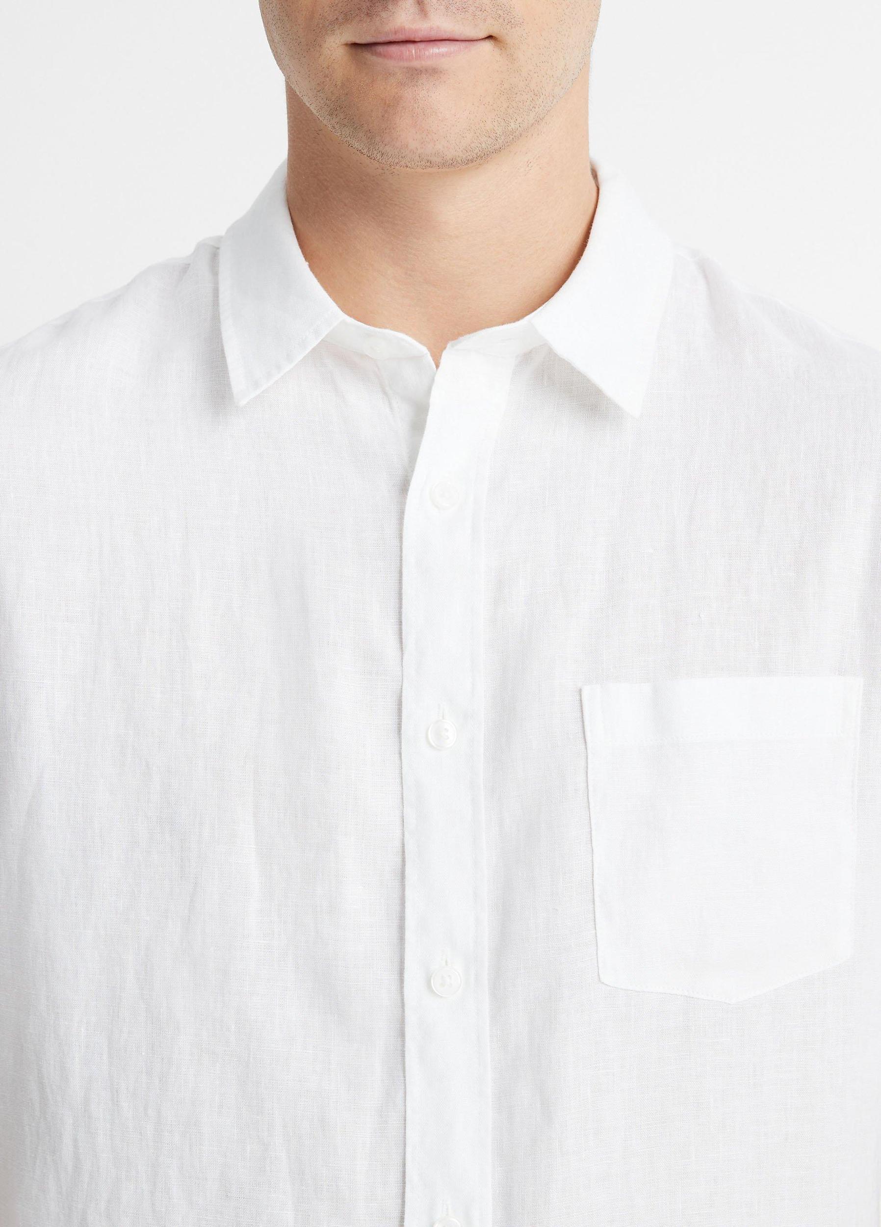 Mens Linen Short-Sleeve Shirt, Pumice Rock, Size XS Vince Product Image