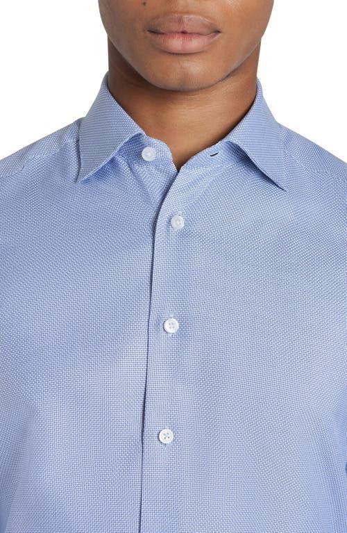 JACK VICTOR Parkma Cotton Dress Shirt In Sky/white Product Image