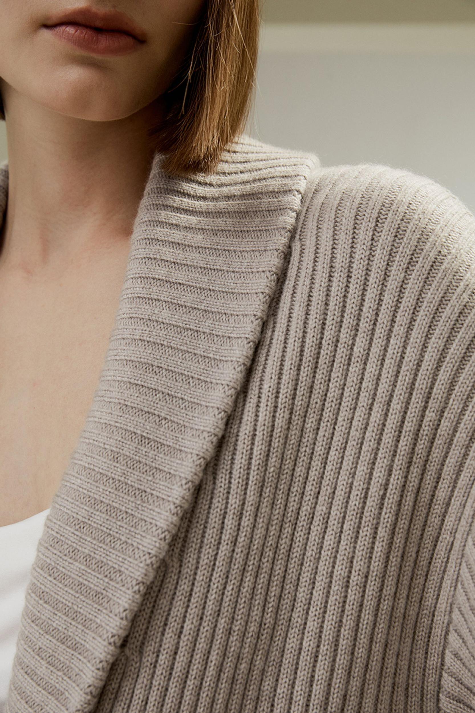 Merino Wool Shawl Collar Cardigan Product Image