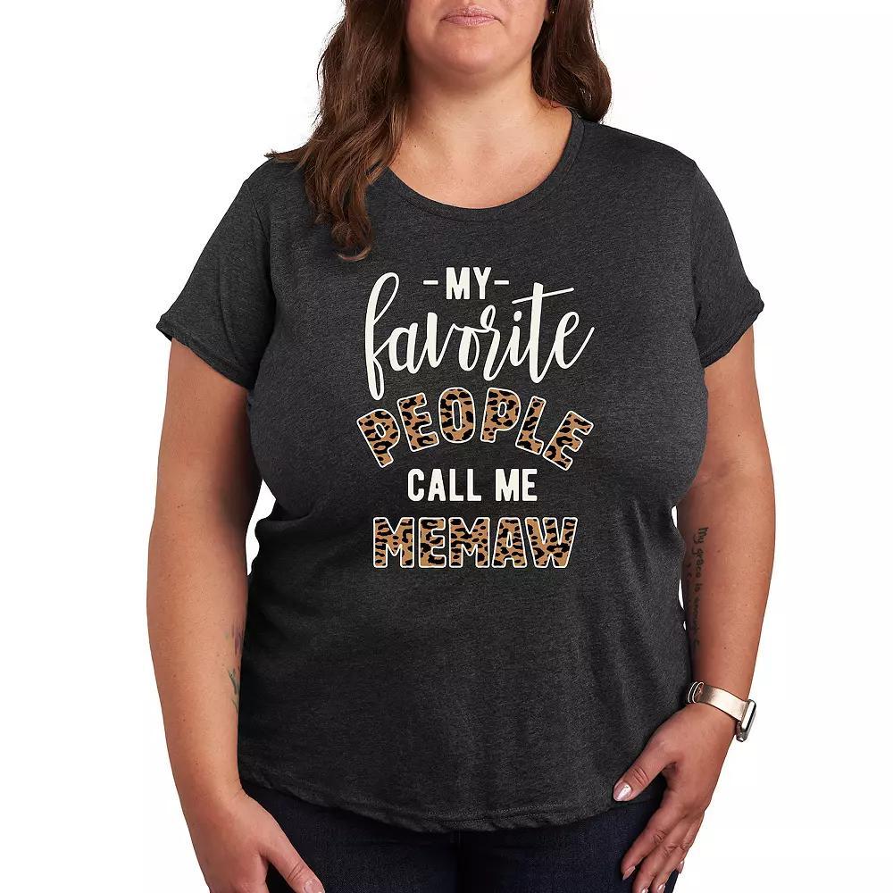 Plus Favorite People Memaw Graphic Tee, Womens Heather Grey Product Image
