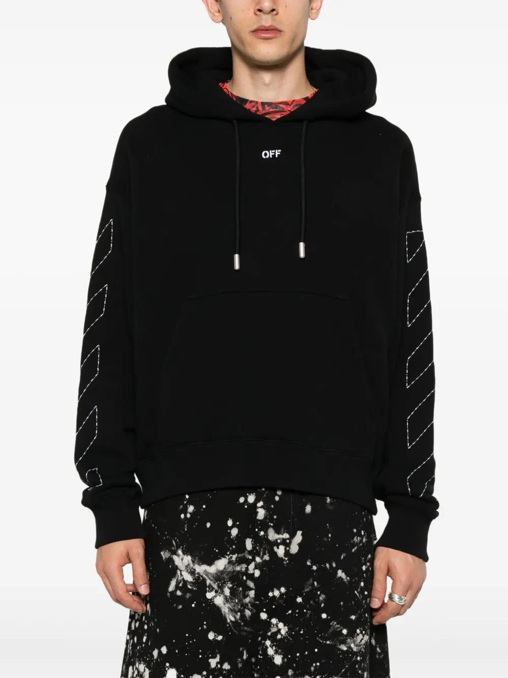 embroidered-logo cotton hoodie Product Image