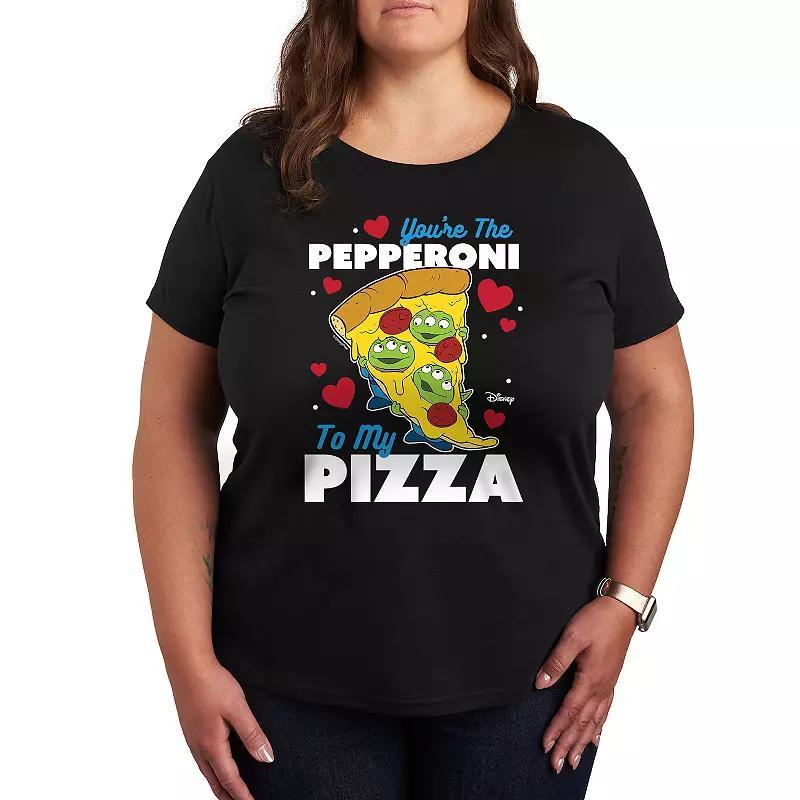 Disney / Pixars Toy Story Plus Pepperoni To My Pizza Graphic Tee, Womens Grey Gray Product Image