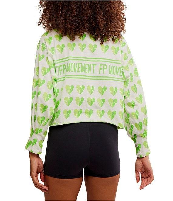 FP Movement Inspire Printed Crew Neck Long Sleeve Boxy Layer Logo Top Product Image