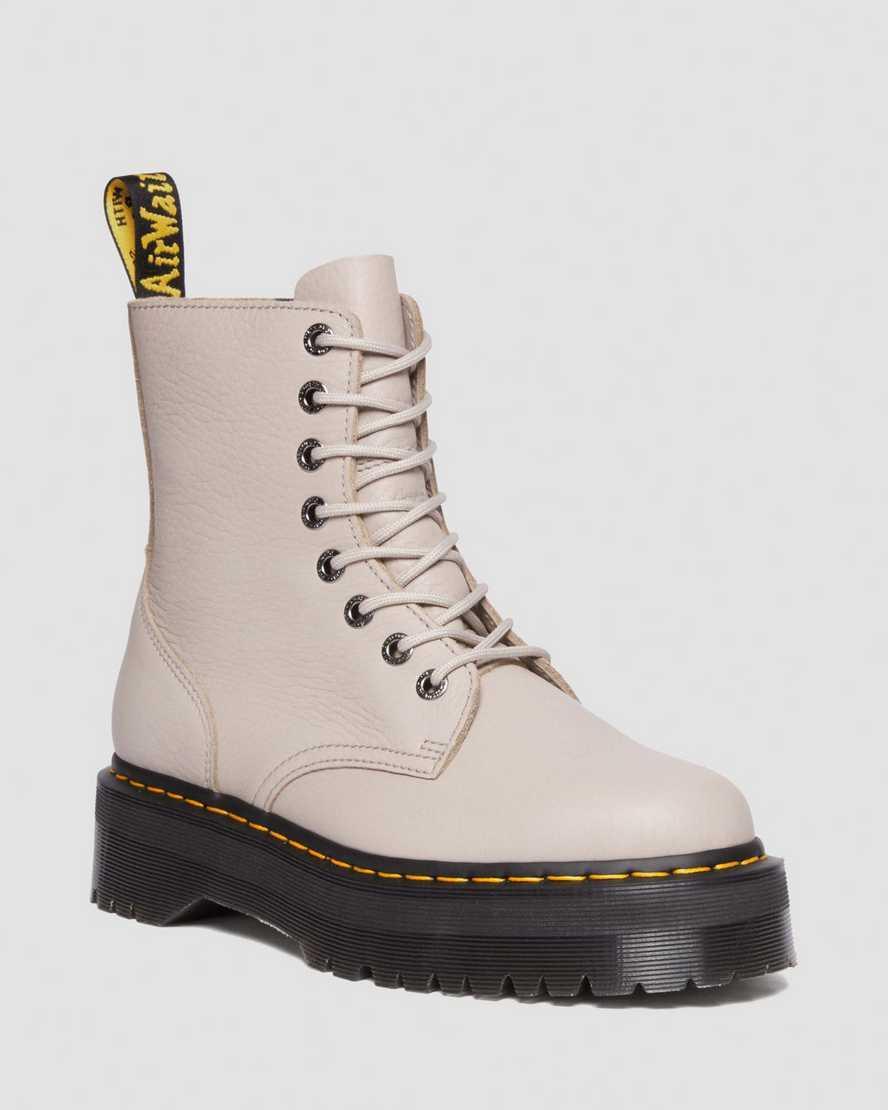 DR. MARTENS' Pisa Leather Ankle Boots In Vintage Taupe Pisa Product Image