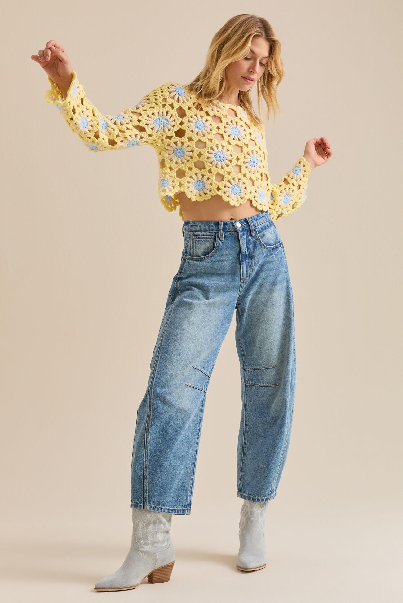 Celicia Flower Crochet Sweater Product Image