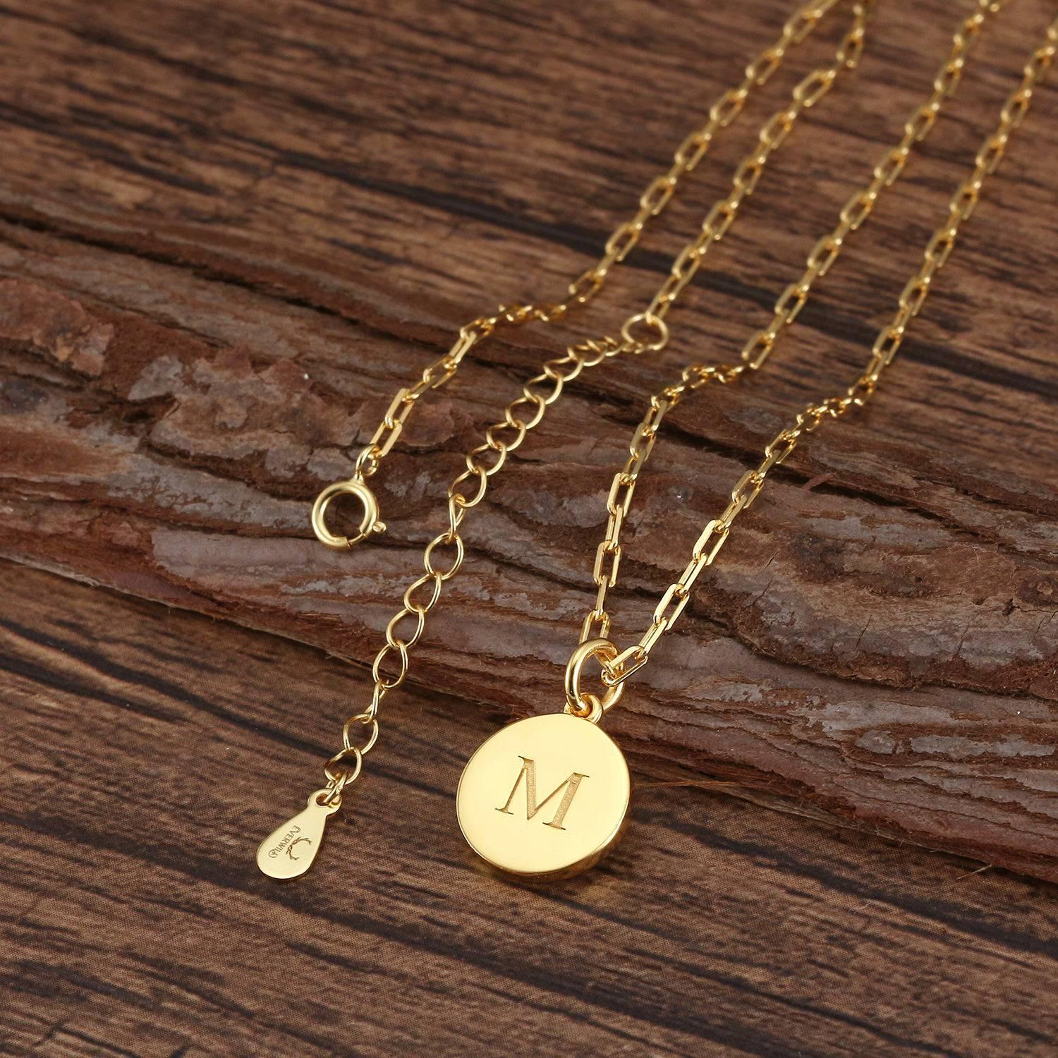 Saints Dainty Fancy M Initial Pendant Necklace Product Image