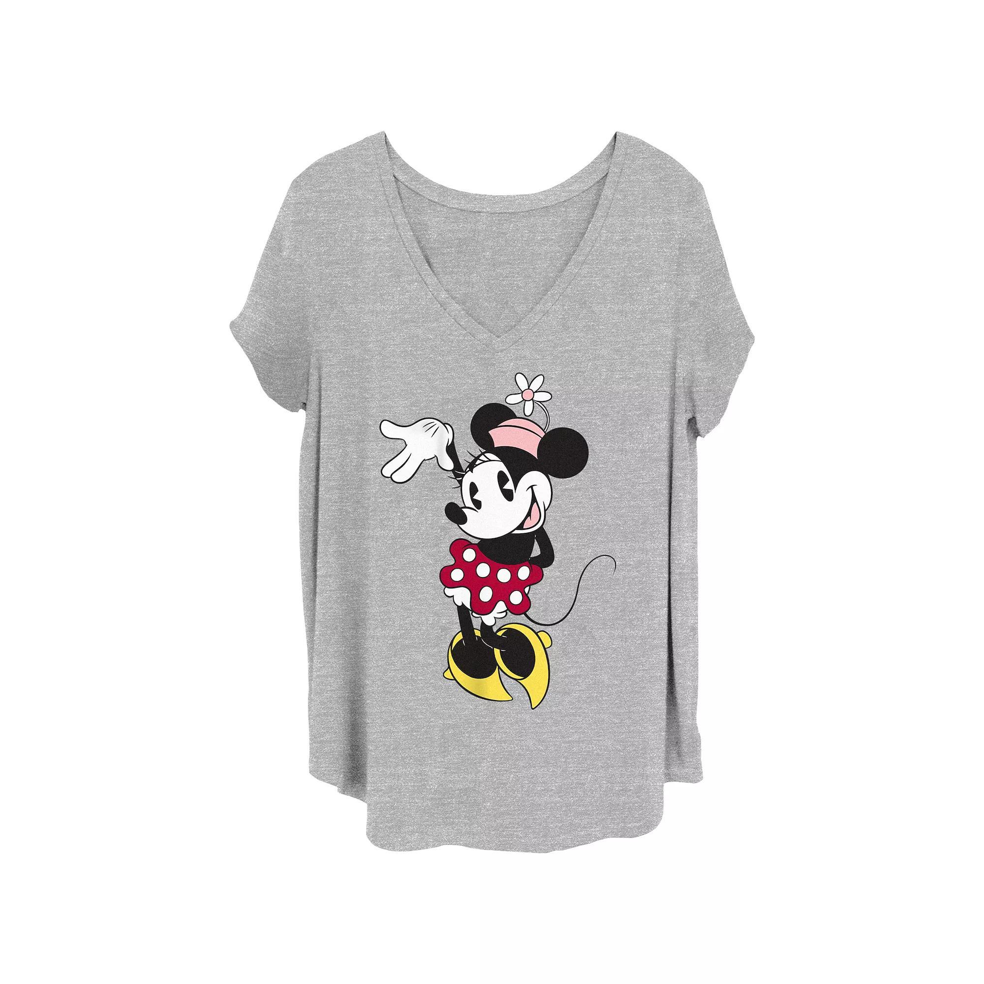 Disney's Minnie Mouse Wave Juniors' Plus Graphic Tee, Women's, Size: 2XL, Grey Gray Product Image