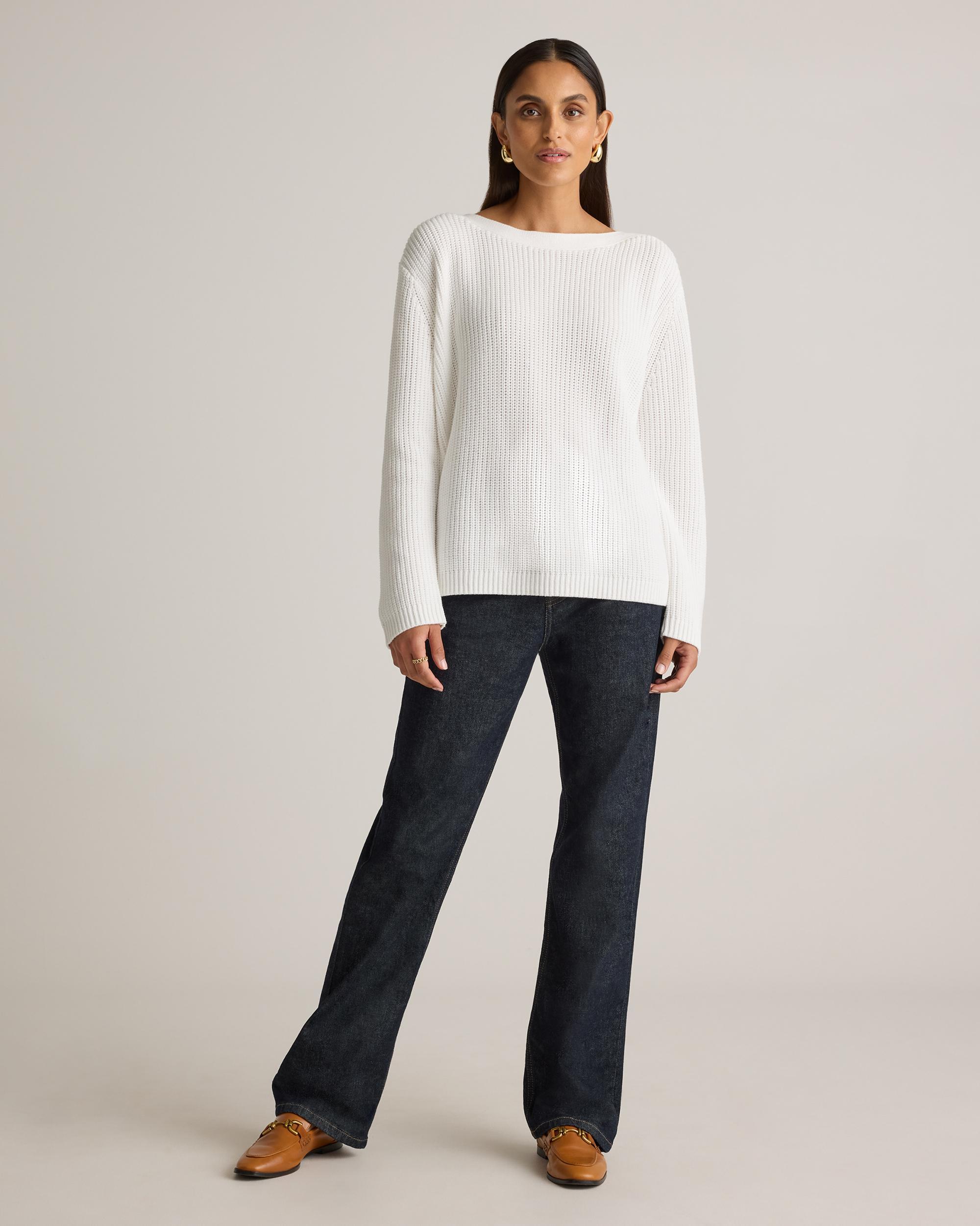 Quince | Women's Fisherman Boatneck Sweater Size XL, Organic Cotton Product Image
