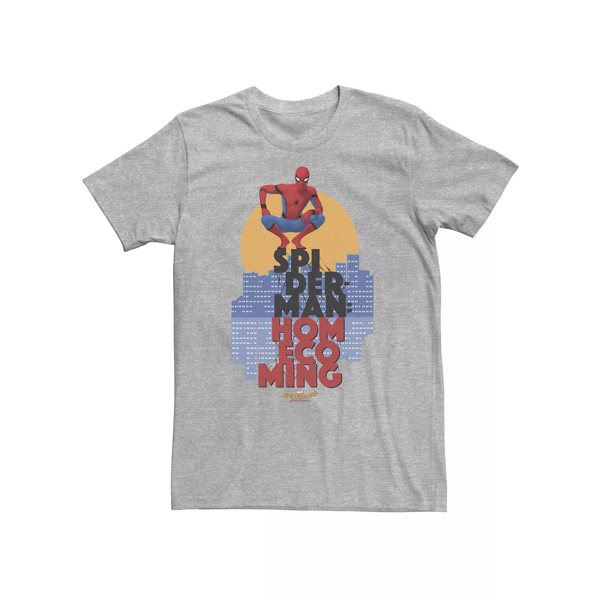 Big & Tall Marvel Spider-Man Homecoming Cityscape Perch Tee, Men's, Size: 3XL, Athletic Grey Product Image