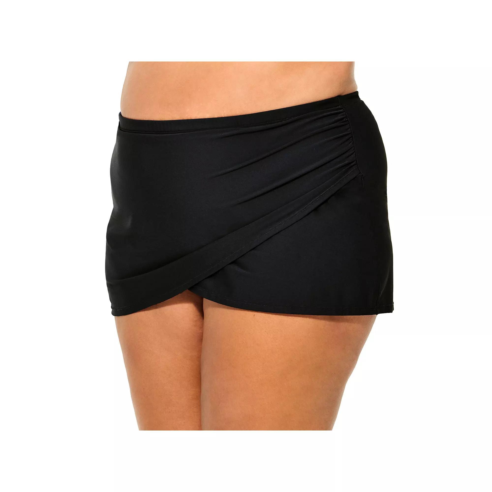 Women's Freshwater Wrap Skirted Swim Bottoms, Size: XXL, Black Product Image
