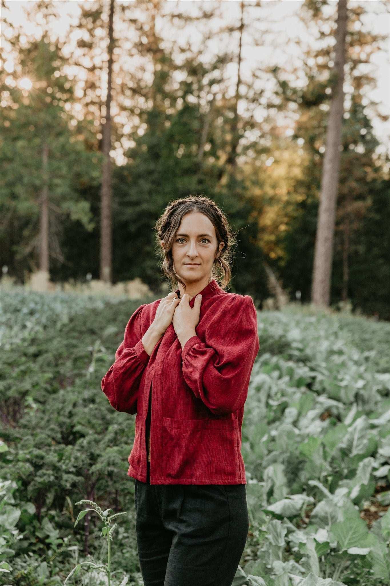 Jane Jacket in Ruby Checker Product Image