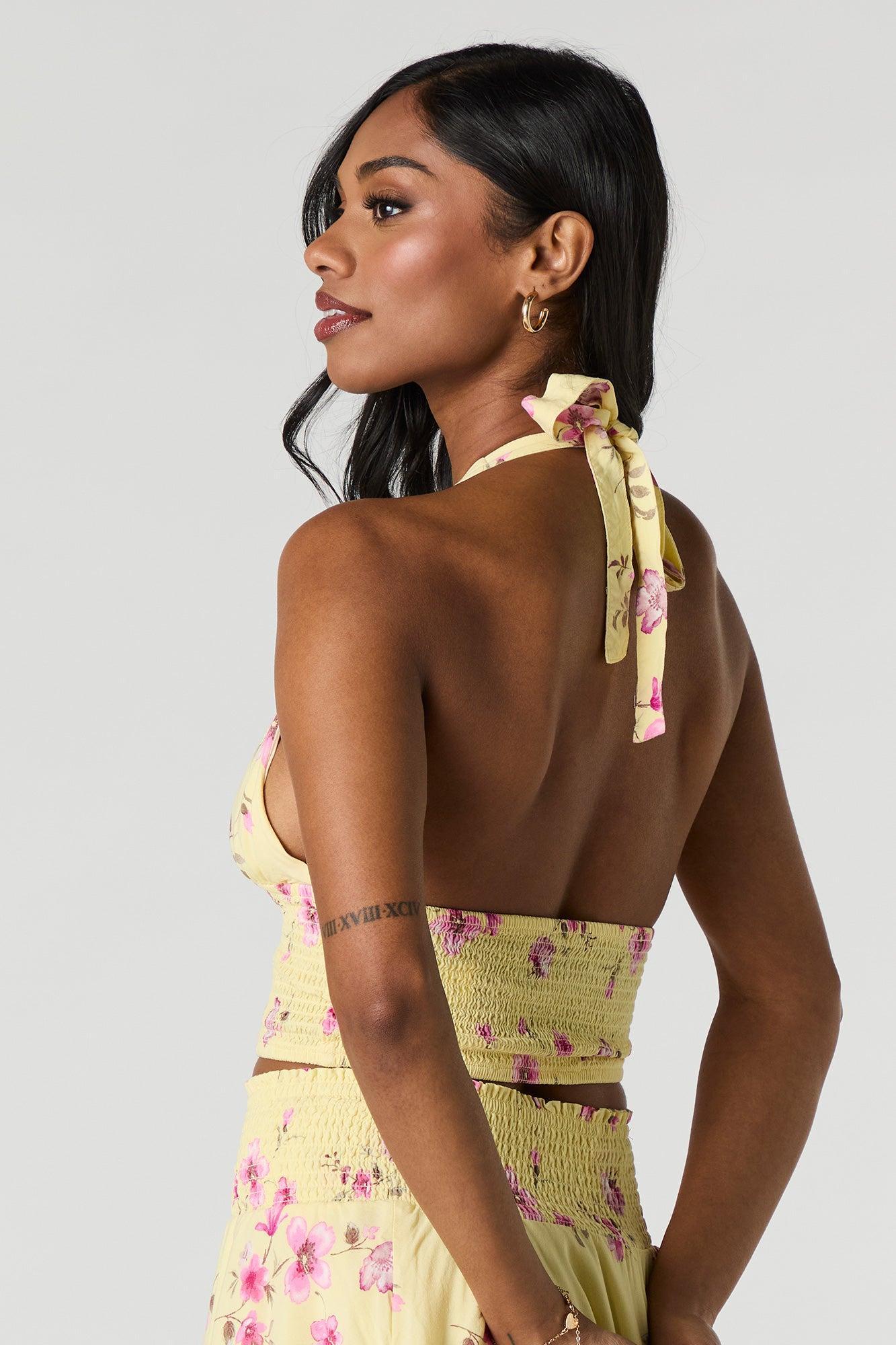 Floral Smocked Halter Top Female Product Image