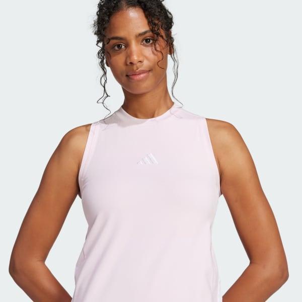 Women's adidas 3-Stripes Long Racerback Sportswear Dress, Size: XS, Clear Pink White Product Image