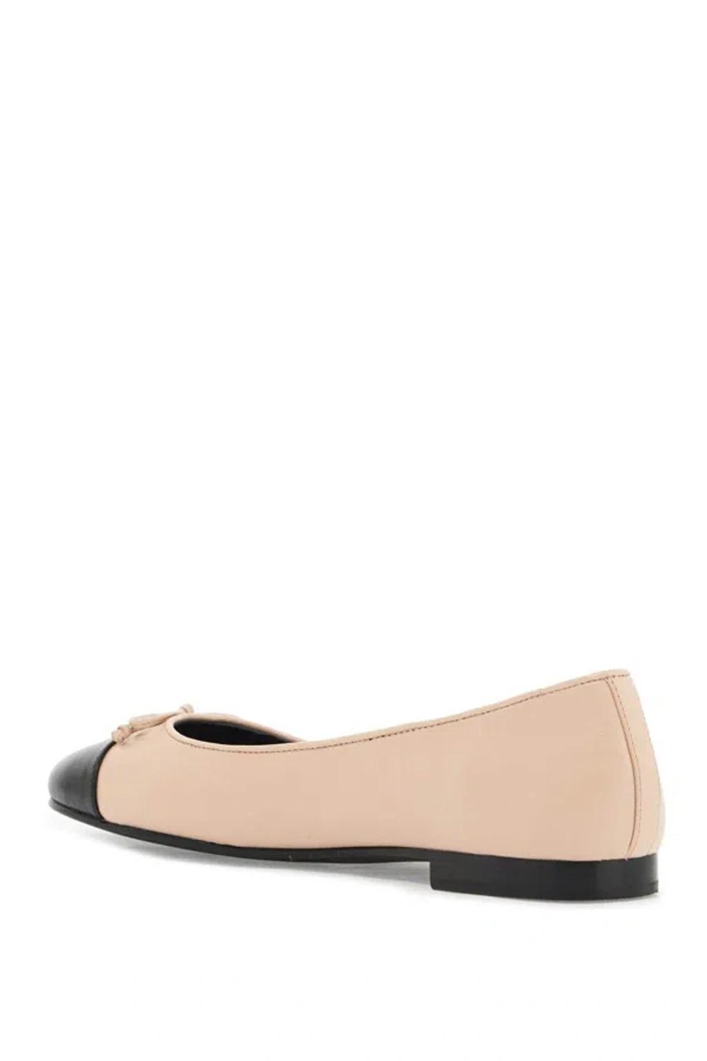 TORY BURCH 5mm Cap-toe Leather Ballet In Pink Product Image