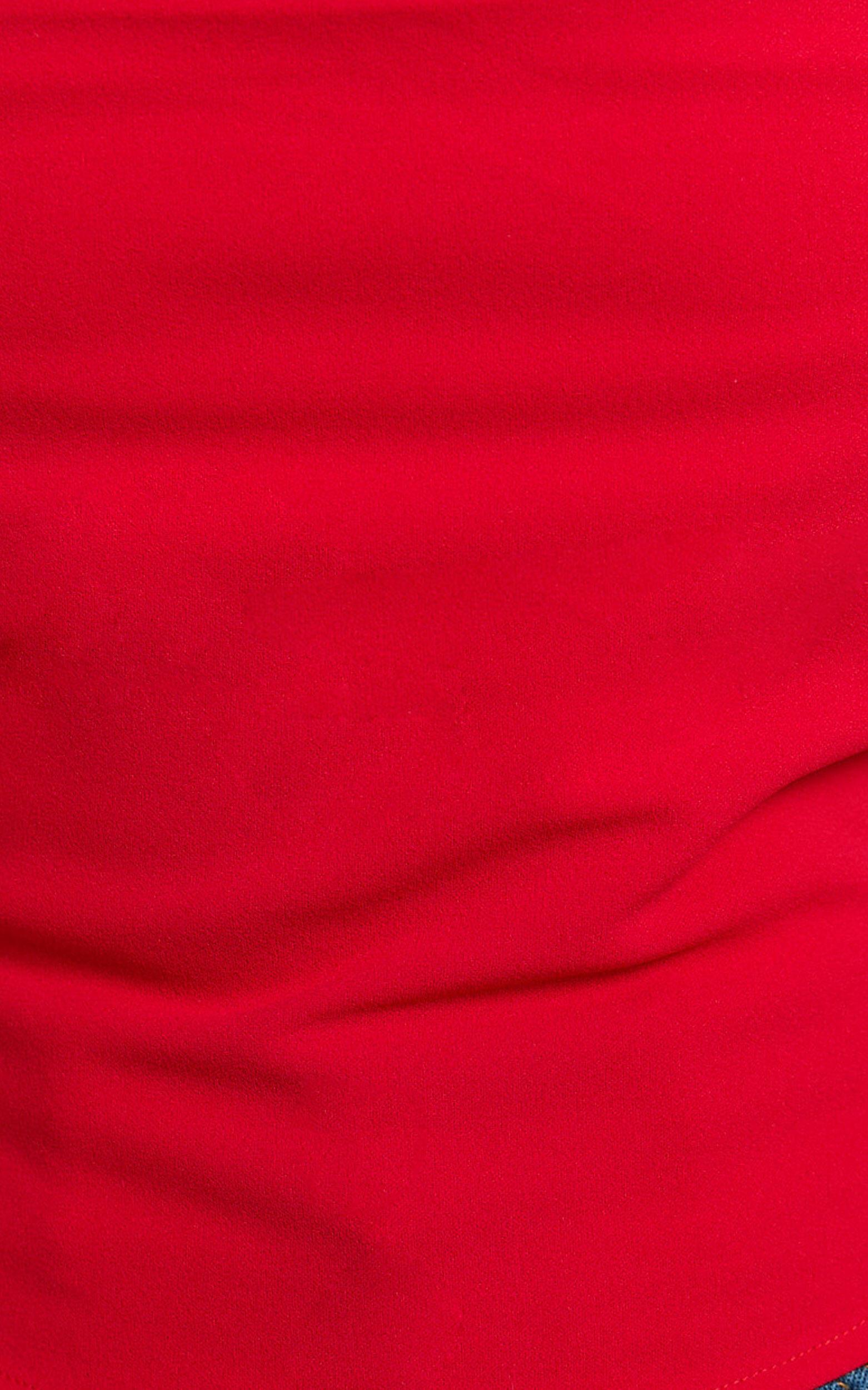 Donna Top - Cowl Neck Corset Top in Red Product Image