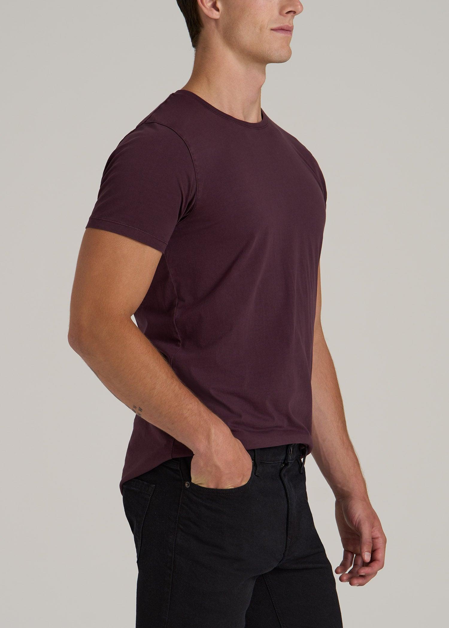 MODERN-FIT Garment Dyed Cotton Men's Tall T-Shirt in Deep Purple Product Image