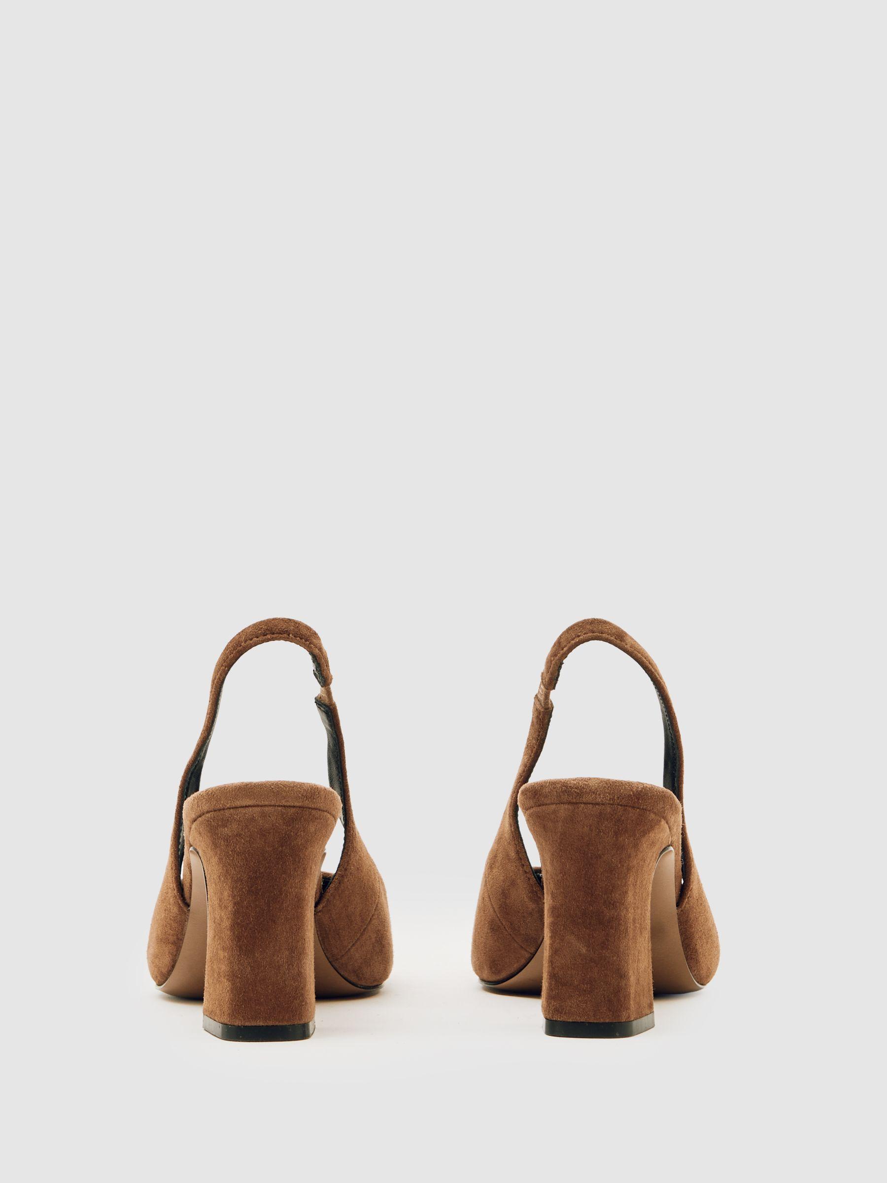 Suede Slingback Court Shoes in Tan Product Image