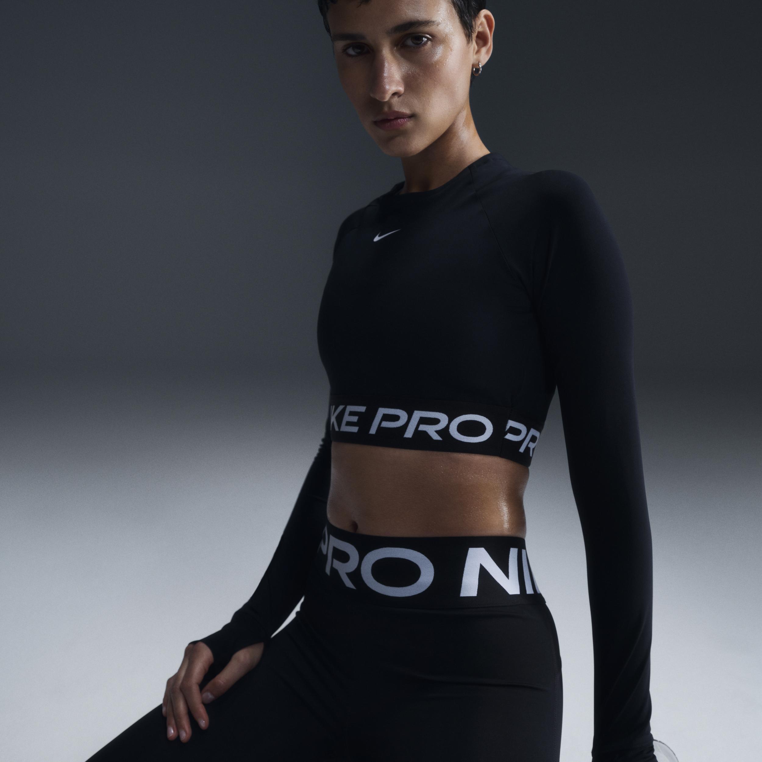 Nike Womens Pro 365 Dri-FIT Cropped Long-Sleeve T-Shirt Product Image