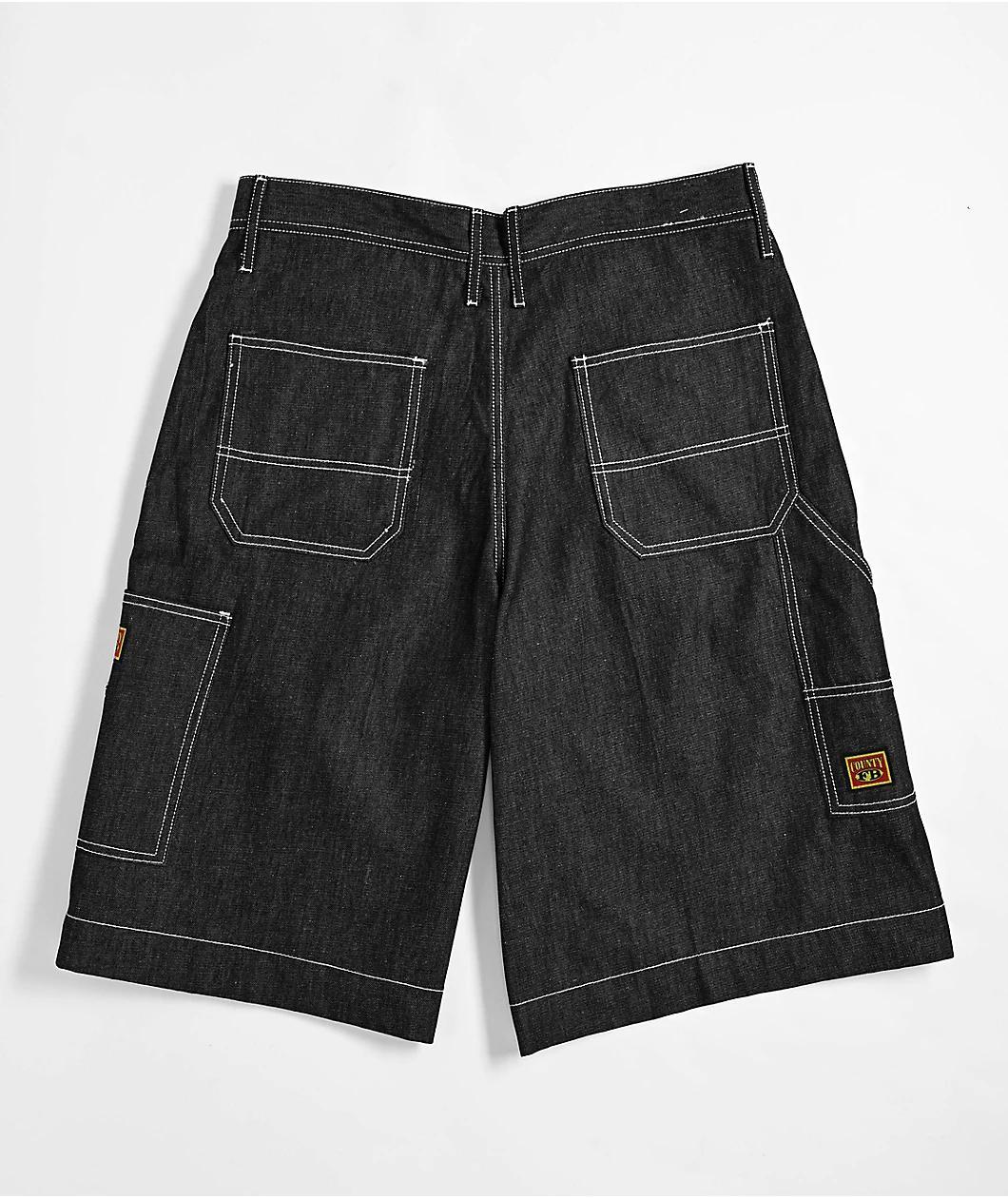 FB County Hard Denim Black Utility Shorts Product Image